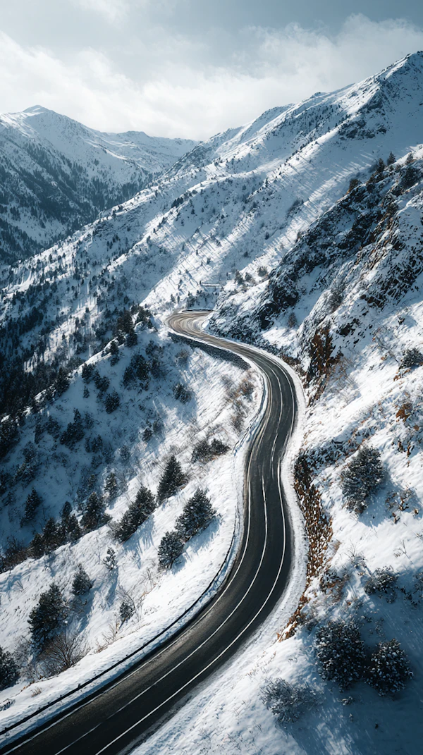 Snowy Mountain Road