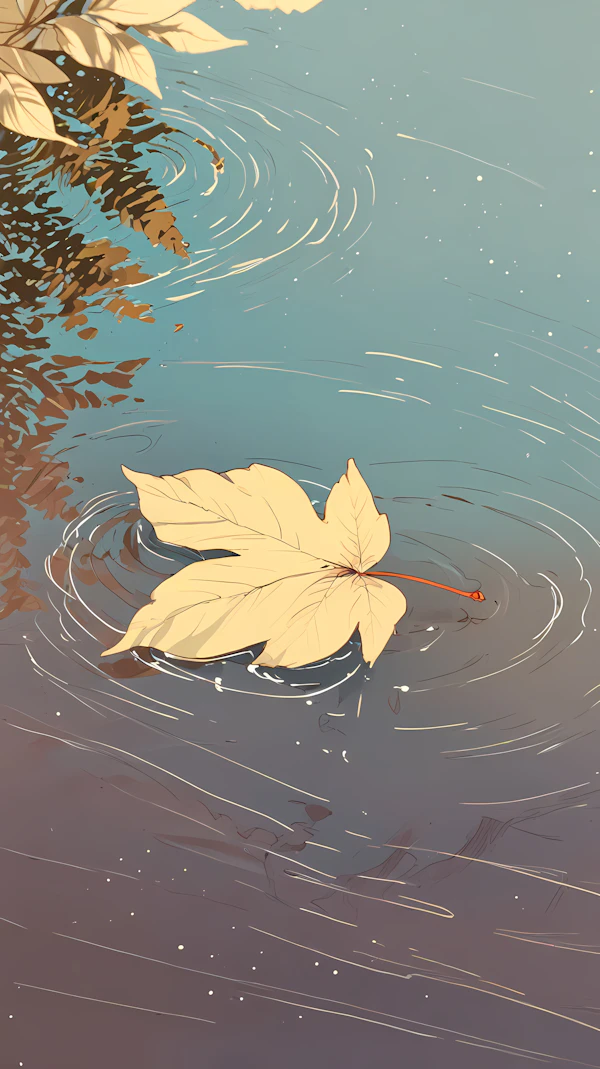 Floating Autumn Leaf