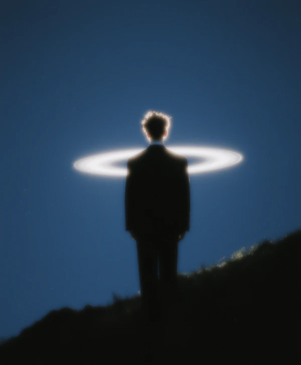 Silhouetted Halo Figure