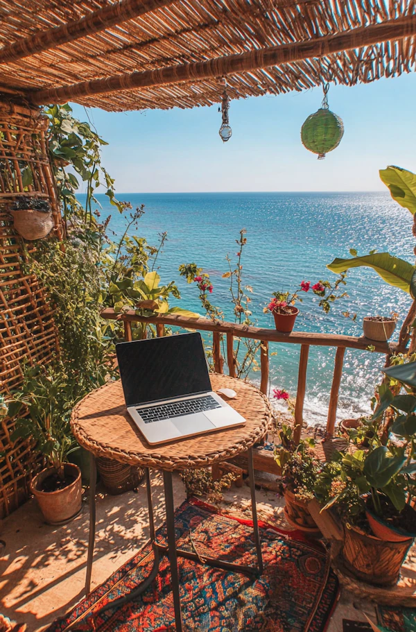 Cozy Balcony Workspace