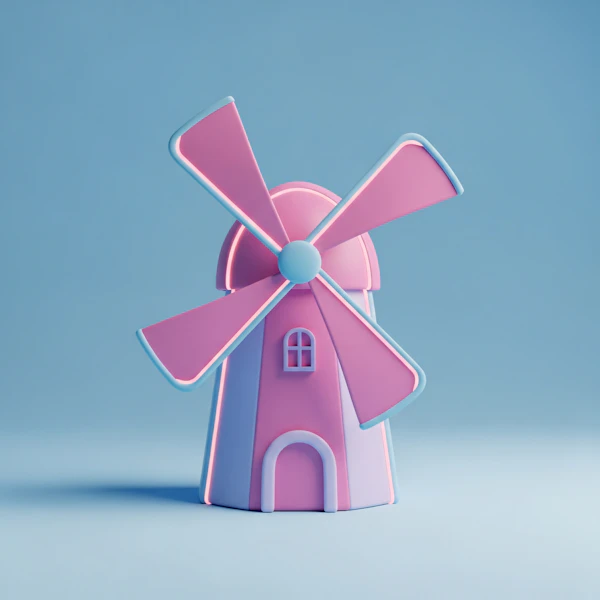 Pastel Windmill Art