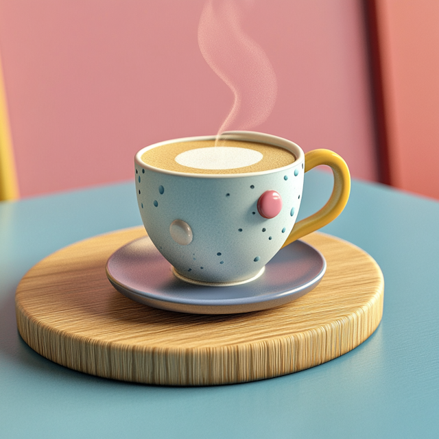 Stylized Polka Dot Coffee Cup