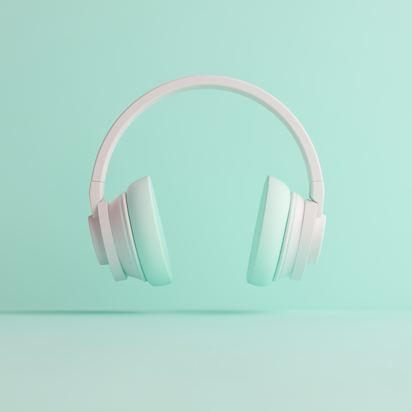 Minimalist Mint Green Headphones