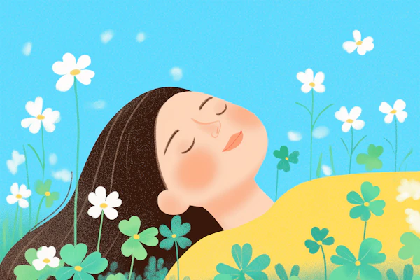 Woman in Clover Field