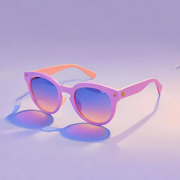 Stylish Pink Sunglasses on Pastel Background