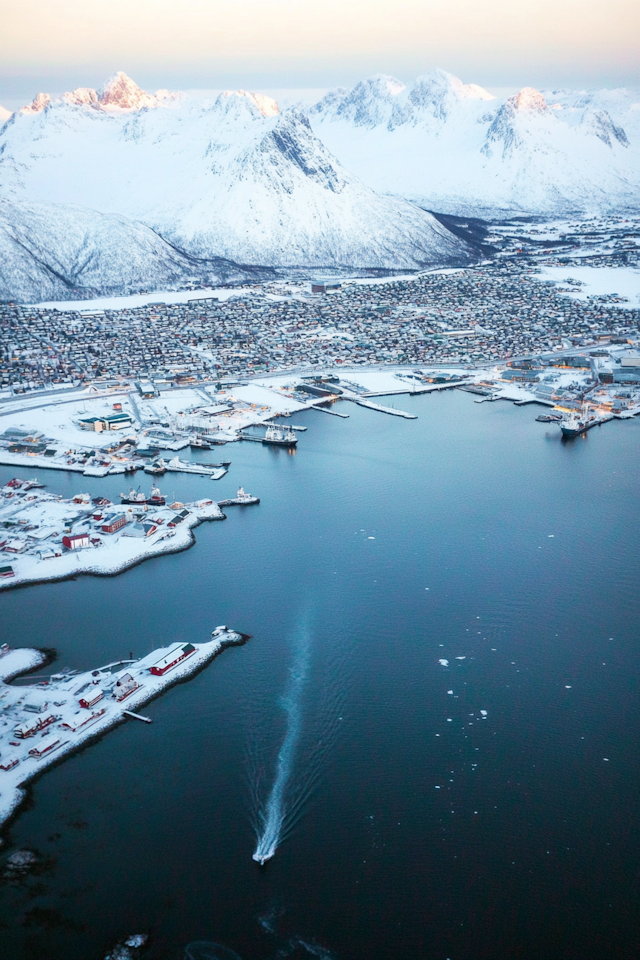 Serene Winter Coastal Town