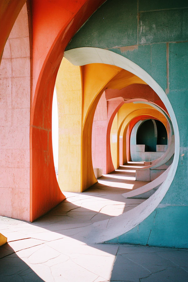 Colorful Curved Architectural Structures