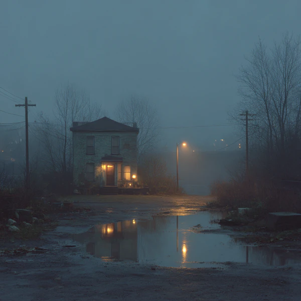 Foggy Evening House