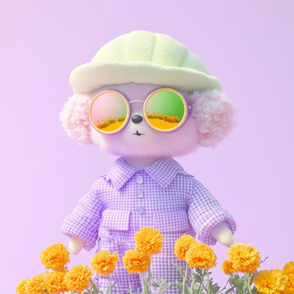 Whimsical Fluffy Character in Pastel Colors