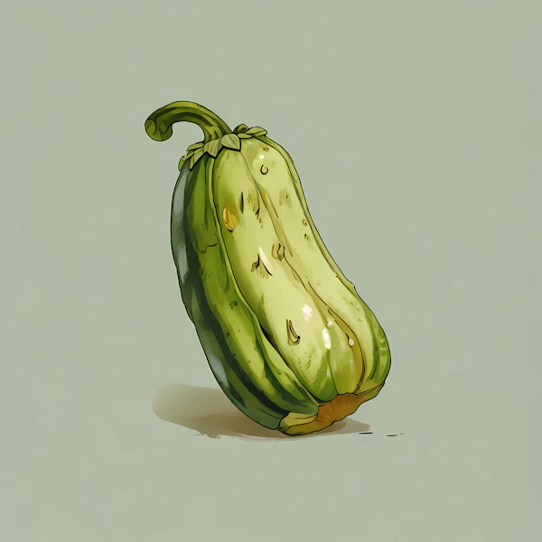 Stylized Green Bell Pepper Illustration