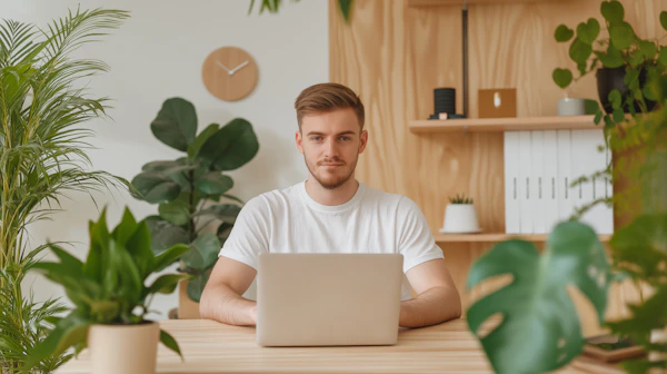 Man in Modern Workspace