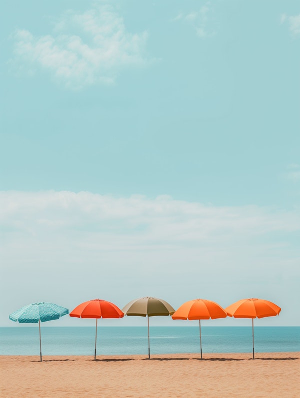 Symmetrical Beach Umbrellas