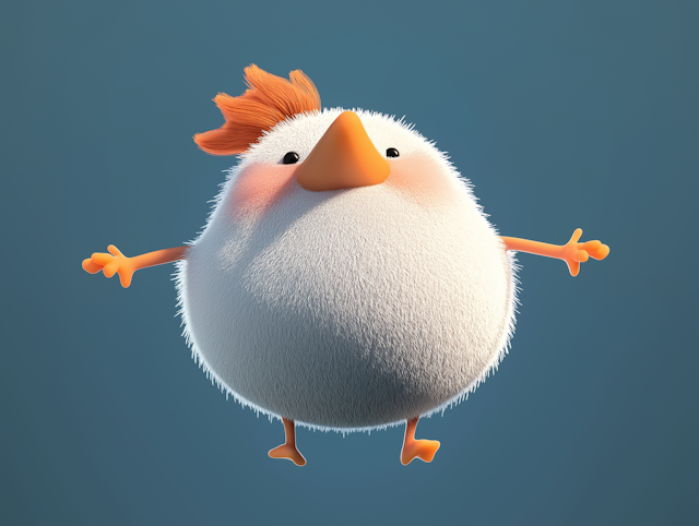 Whimsical Cartoon Bird