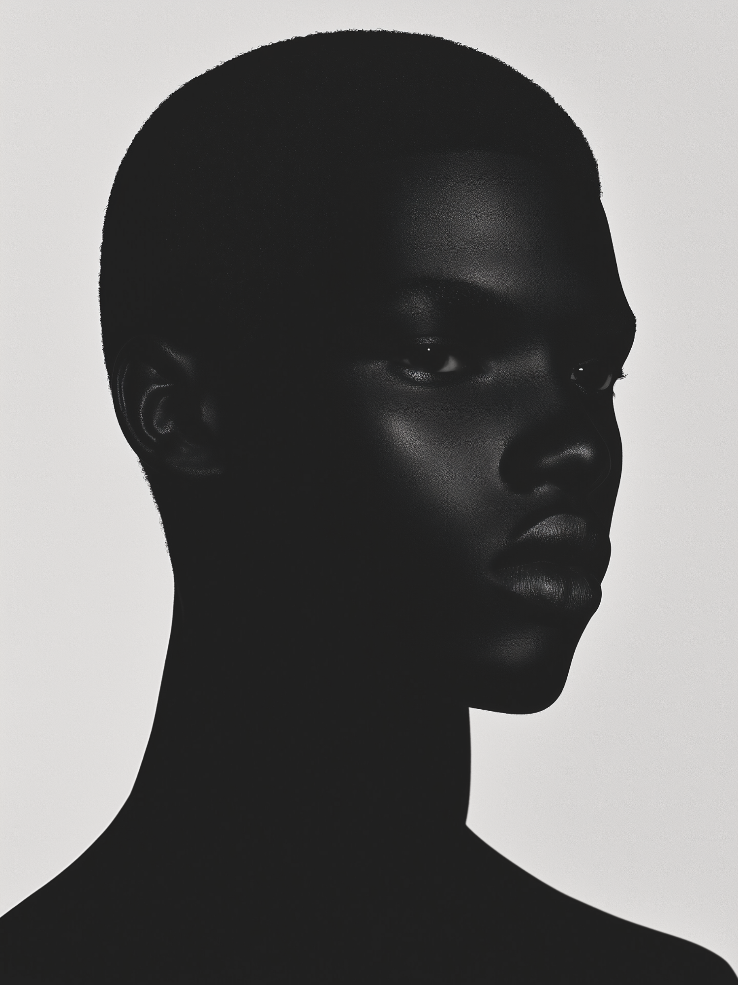 Dramatic Portrait with Light and Shadow Photo on Lummi