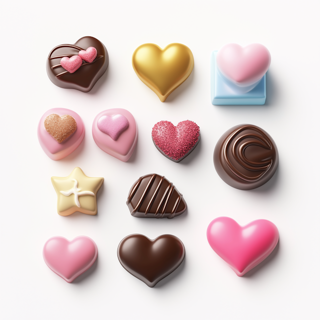 Assorted Heart and Star Shaped Chocolates