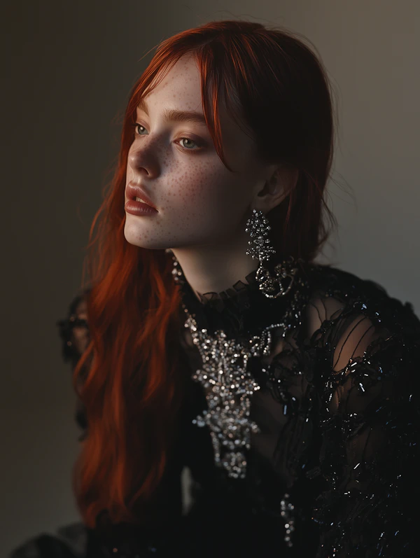 Elegant Red-Haired Woman