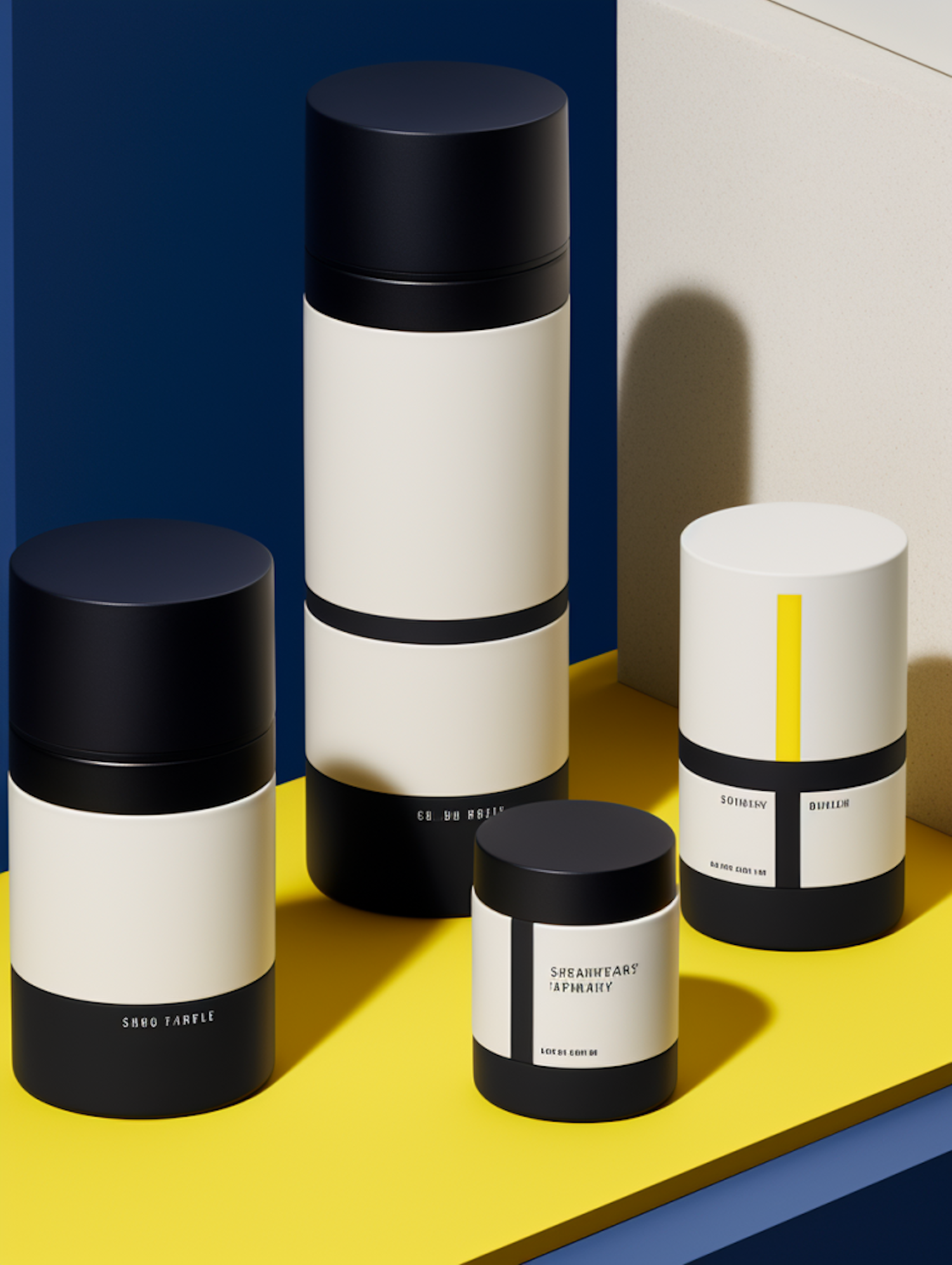 Modern Minimalist Skincare Set with Color Accents