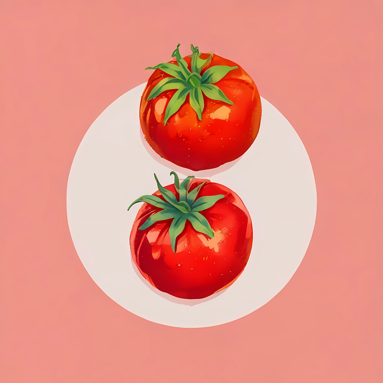 Vibrant Red Tomatoes on Plate