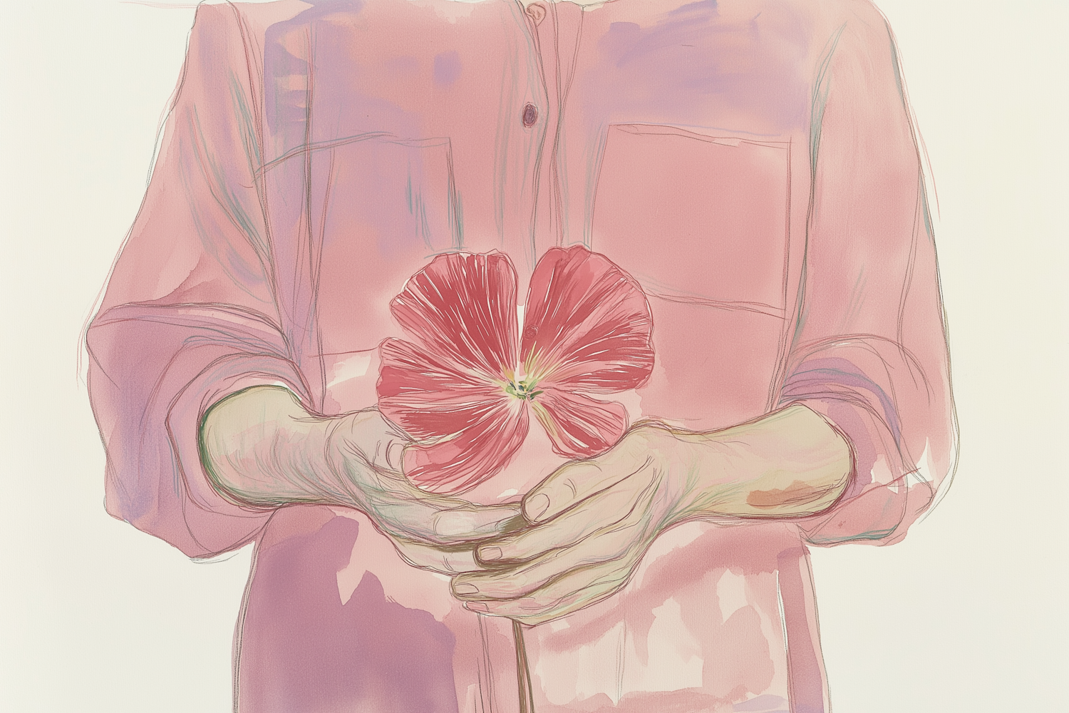 Gentle Hands Holding Hibiscus