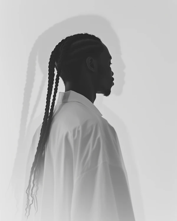 Dynamic Black-and-White Portrait