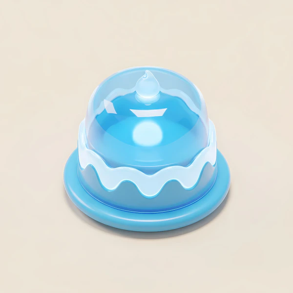 Stylized Blue Dessert