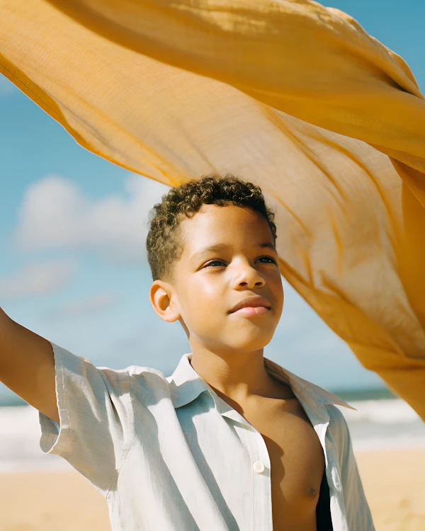 Boy on Sunny Beach