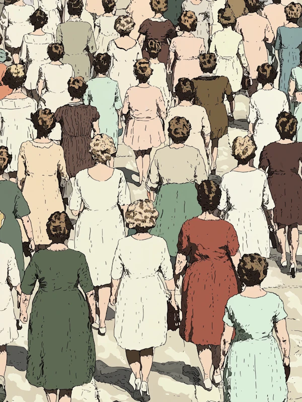 Vintage Women Walking