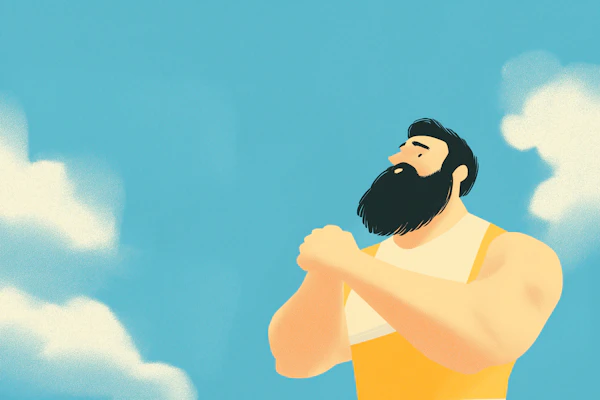 Contemplative Bearded Man