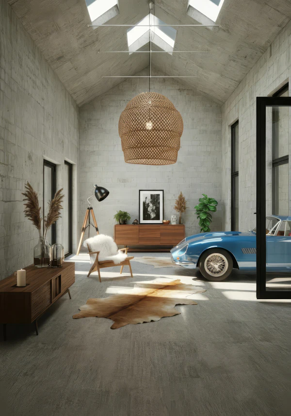 Modern Interior with Car