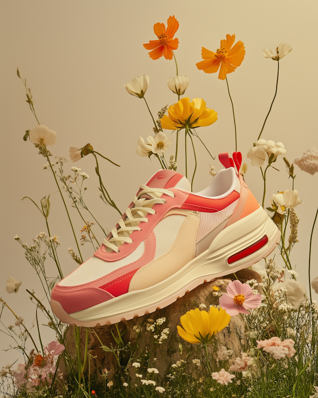 Sneaker with Wildflowers