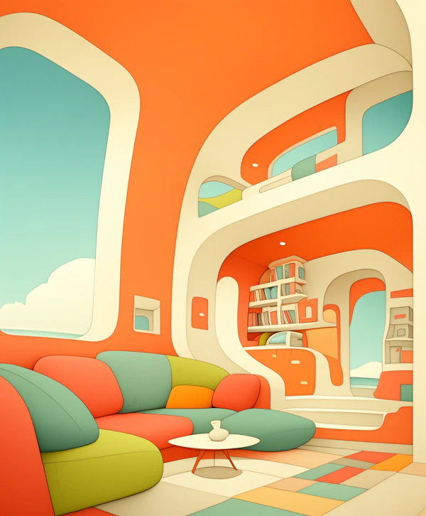 Modern Stylized Interior Space
