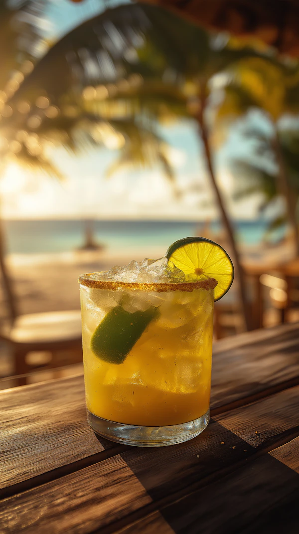 Tropical Cocktail on Beach