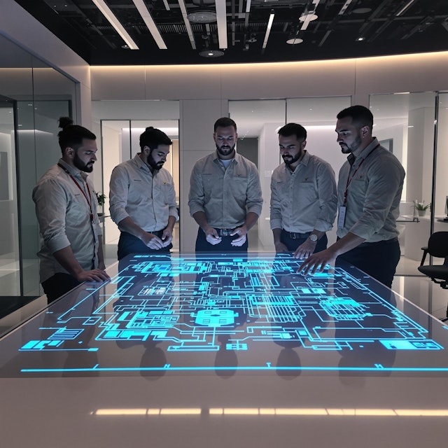 Futuristic Team Meeting