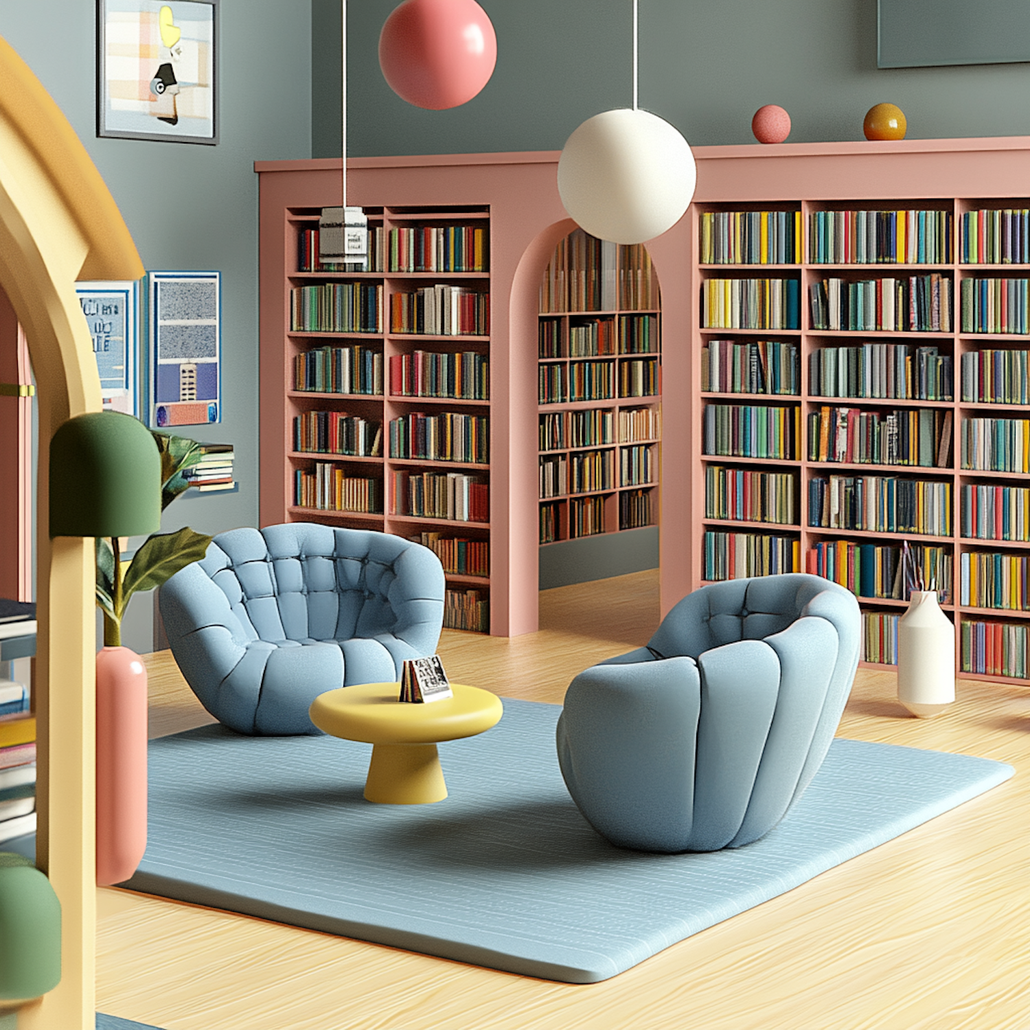 Modern Stylish Library Reading Room