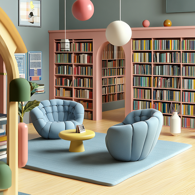 Modern Stylish Library Reading Room