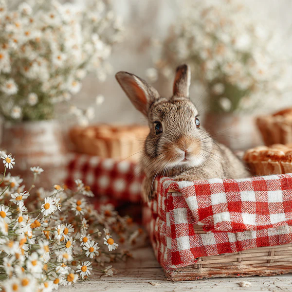 Rabbit in Basket Scene