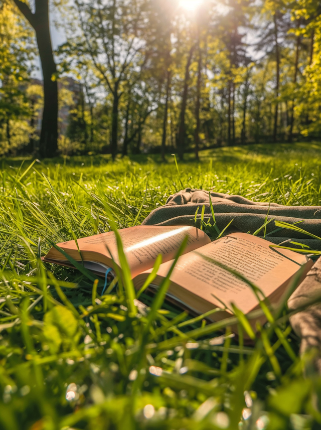 Serene Outdoor Reading Scene