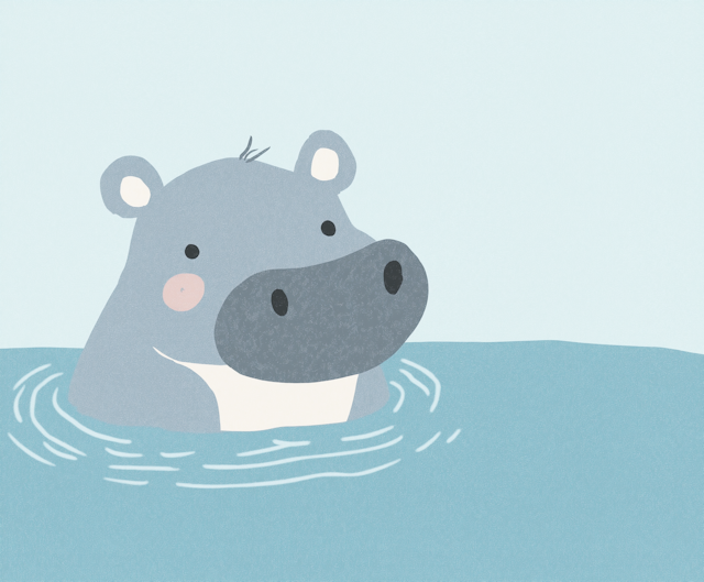 Cute Cartoonish Hippopotamus