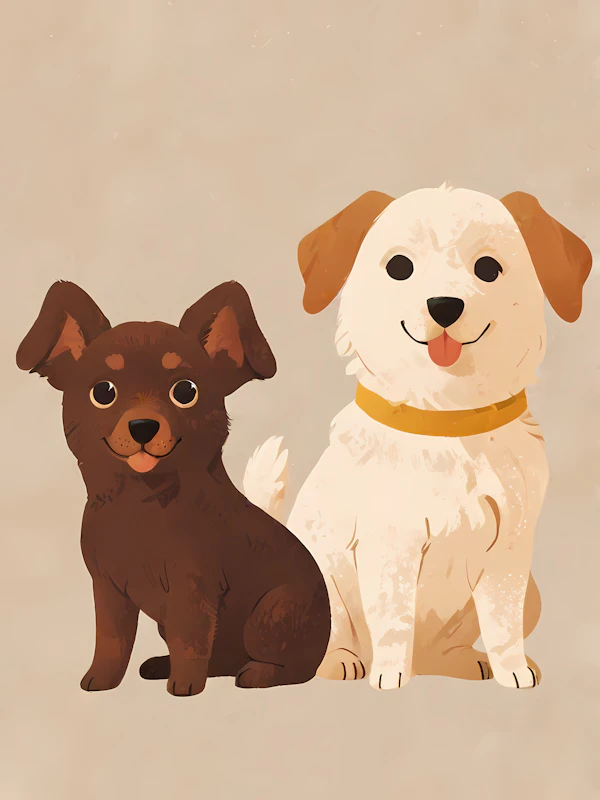 Cartoon Dogs Companionship