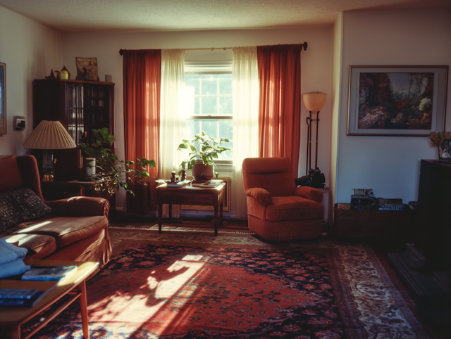 Golden Hour Serenity in Cozy Living Space