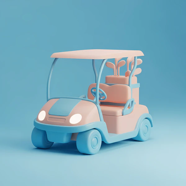 Pastel Golf Cart Render