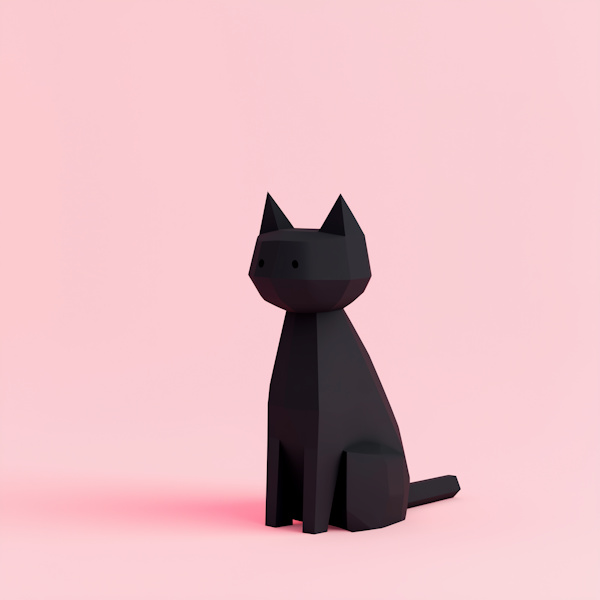 Polygonal Black Cat Illustration