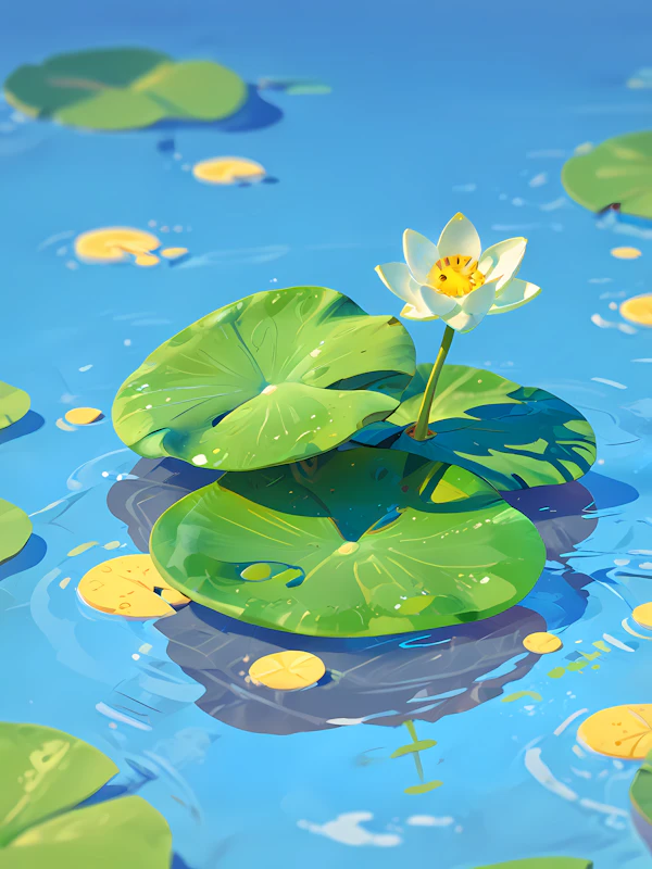 Serene Pond Illustration