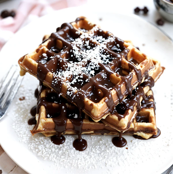 Chocolate Syrup Waffles