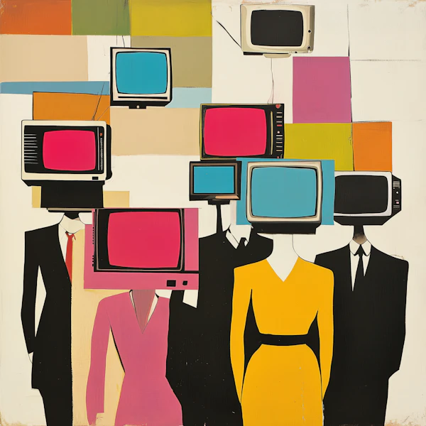 Retro TV Head Figures