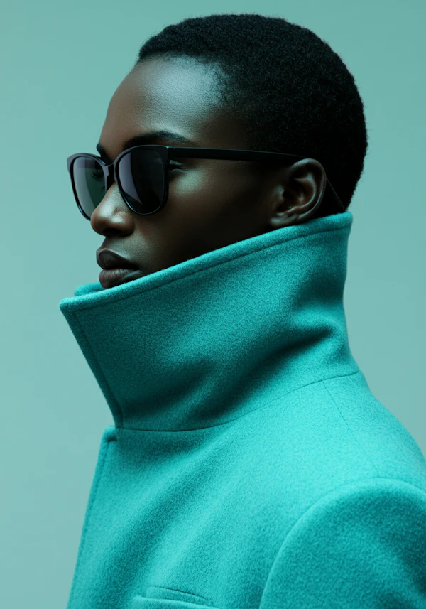 Elegant Teal Portrait