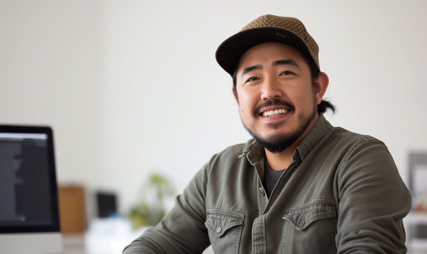 Smiling Man in Contemporary Workspace