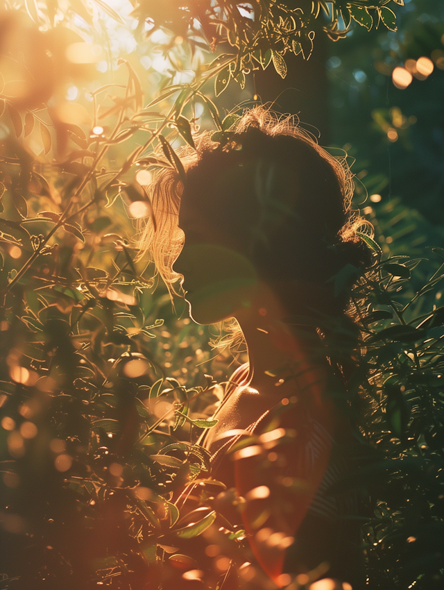 Sunlit Silhouette in Nature