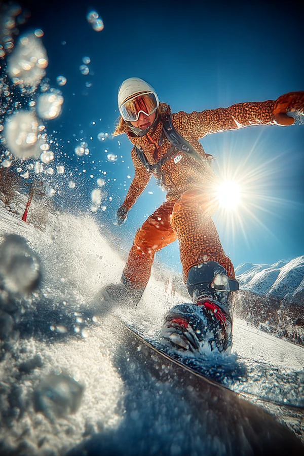 Snowboarder in Action