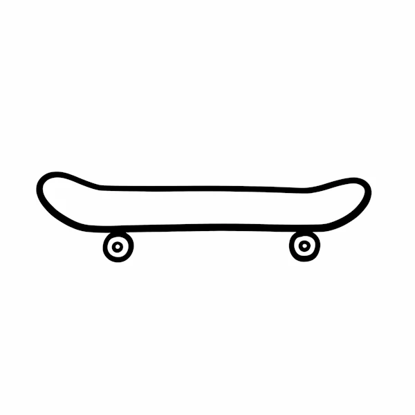 Skateboard Line Art